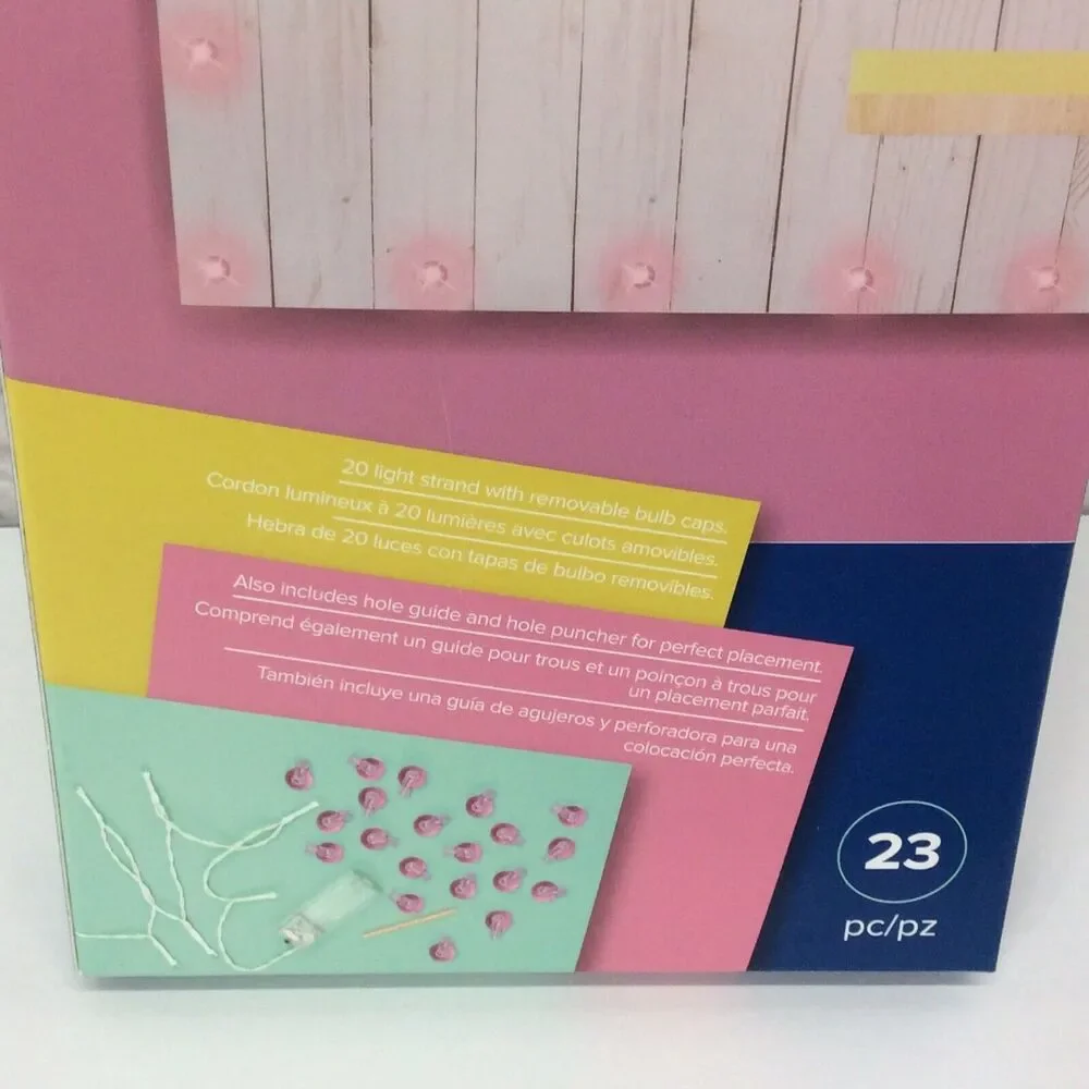 Poster Shop Pink 20 Light LED Strand w/Removable Bulb Caps Battery Powered Craft